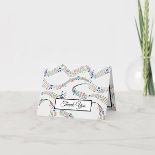 Music Note Colourful Pattern Music Theme Musician  Thank You Card