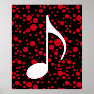 music note & dots poster