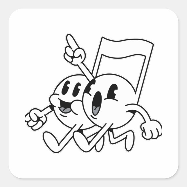 Music Note Emoji Square Sticker (Front)