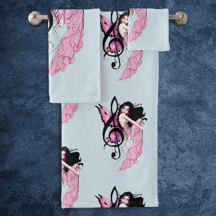 Music Note Fairy Bath Towel Set