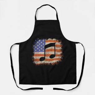 Music note for men gift american flag patriotic fu apron