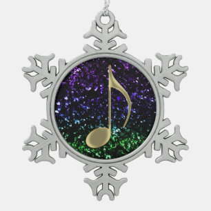 Music Note Glitter Holiday Ornament