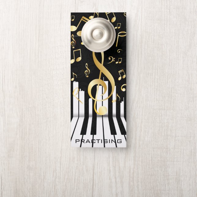 Music Note gold Luxury piano keys Door Hanger (On Knob)