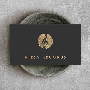Music Note Gold Sequin  Musician Business Card