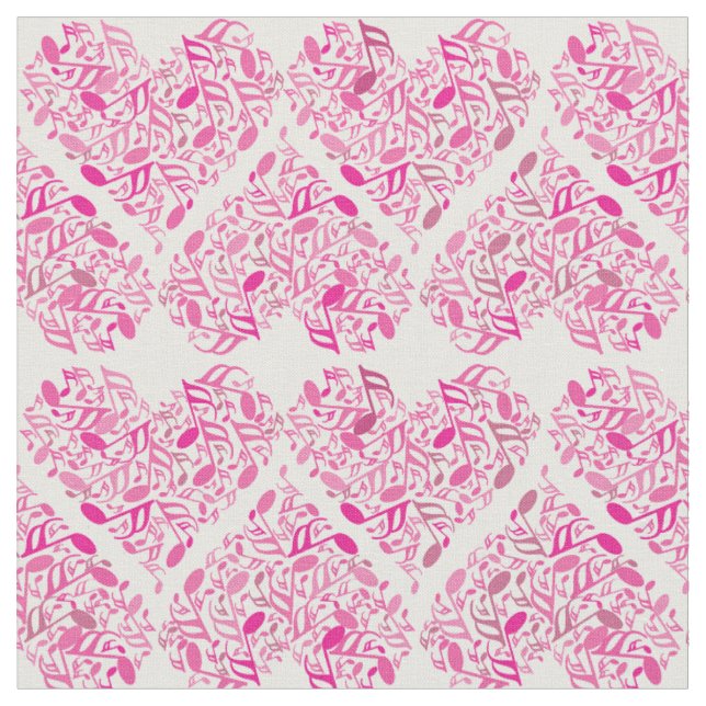 Music Note Heart Fabric (Close Up)