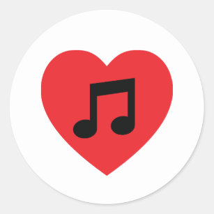 Music Note Heart Sticker