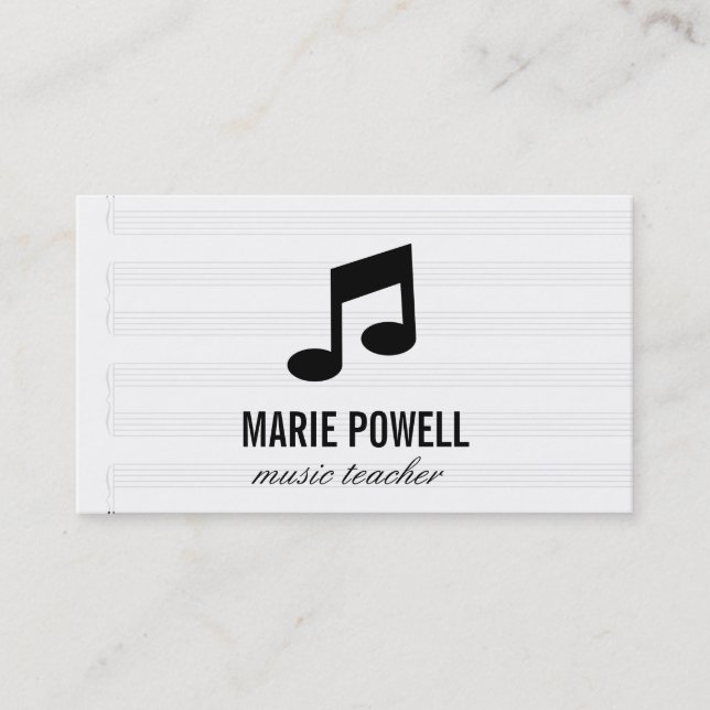 Music Note III / Music Sheet Business Card (Front)