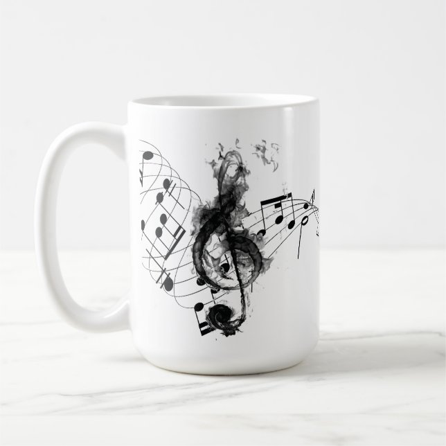 Music Note Luxury black and white Coffee Mug (Left)