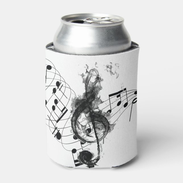 Music Note Luxury black and white design Can Cooler (Can Front)