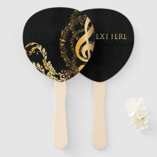 Music Note Luxury elegant design Hand Fan