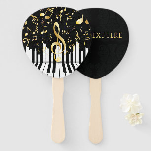 Music Note Luxury elegant piano keys Hand Fan