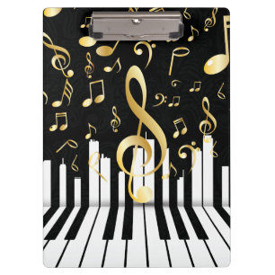 Music Note Luxury gold piano keys Clipboard