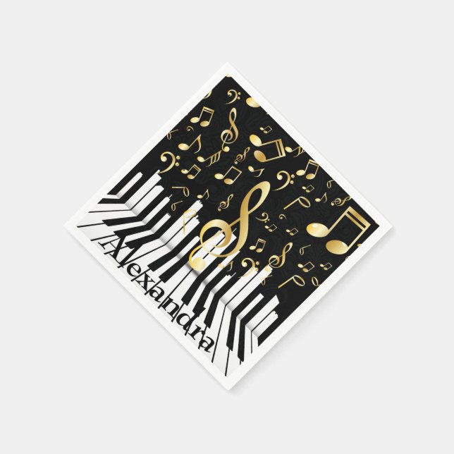 Music Note Luxury piano keys Napkin (Corner)