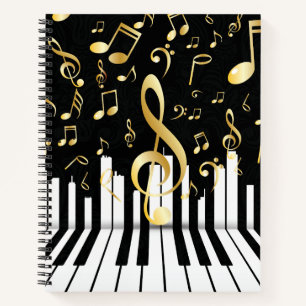 Music Note Luxury Royal piano keys Notebook