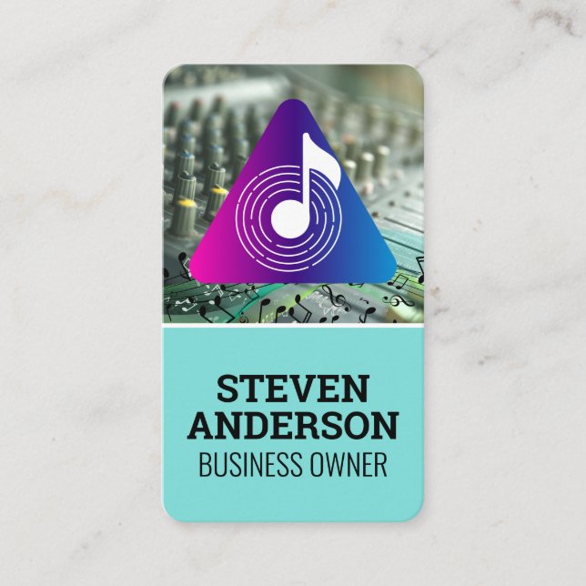 Music Note | Mixer Engineer | Sound Board Business Card (Front)