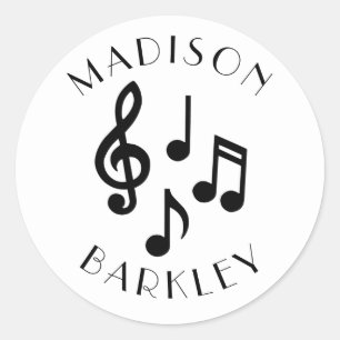 Music Note Musician Teacher Classic Round Sticker