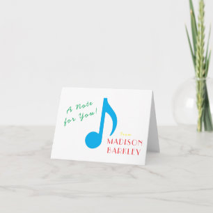 Music Note Musician Teacher Note Card