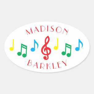 Music Note Musician Teacher Oval Sticker