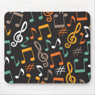 Music note pattern mouse mat