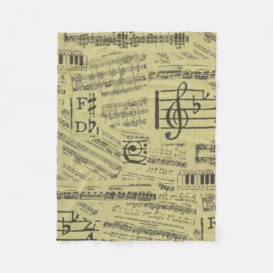 music Note Pattern Music Theme Fleece Blanket