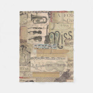 music Note Pattern Music Theme Fleece Blanket