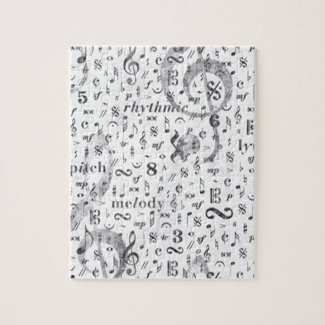 Music Note Pattern Music Theme Jigsaw Puzzle (Vertical)