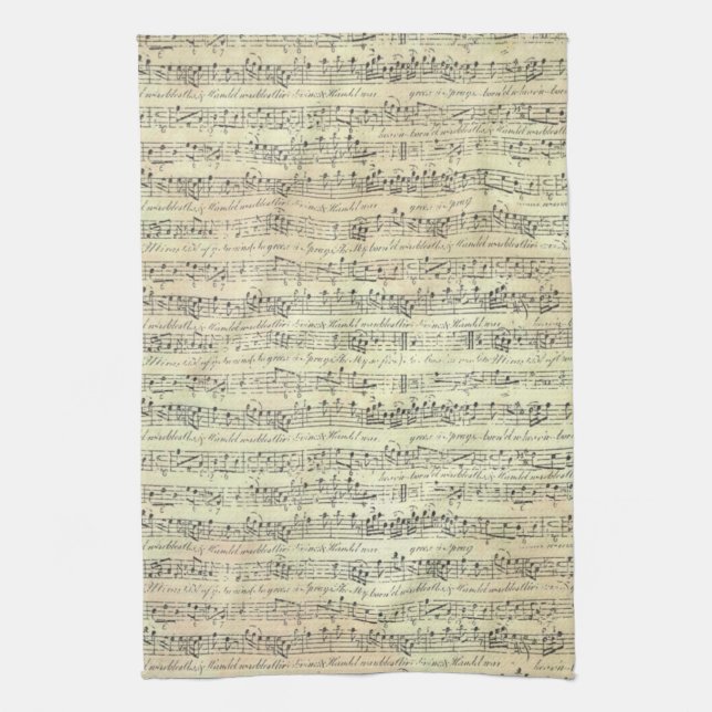 music Note Pattern Music Theme Kitchen Towel (Vertical)
