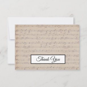 Music Note Pattern Music Theme Musician Thank You Card
