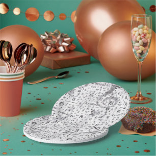 Music Note Pattern Music Theme  Paper Plate