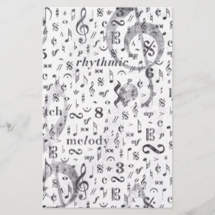 Music Note Pattern Music Theme Stationery