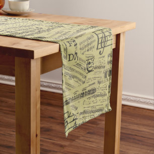 music Note Pattern Music Theme Table Runner