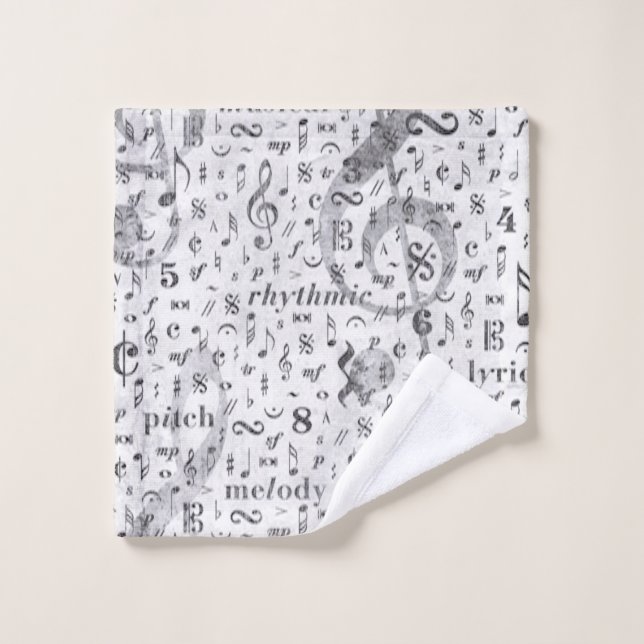 Music Note Pattern Music Theme  Wash Cloth (Wash Cloth)