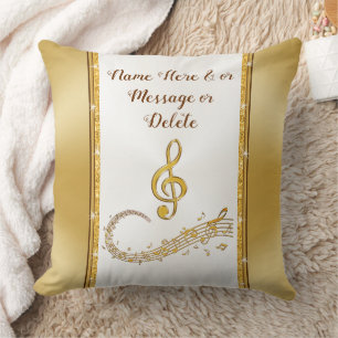 MUSIC Note Pillow, Personalised Music Gifts Cushion