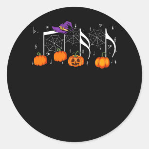 Music Note Pumpkin Fall Music Teacher Halloween Co Classic Round Sticker