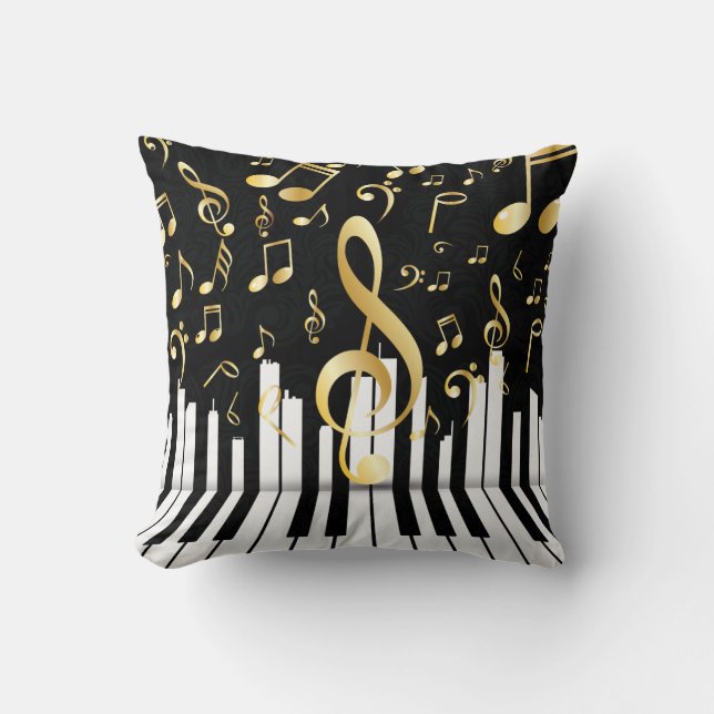 Music Note Royal piano keys Cushion (Front)