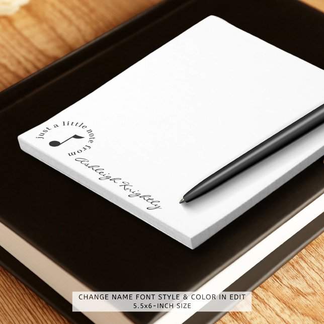 Music Note Script Name Black White Personalised (Creator Uploaded)