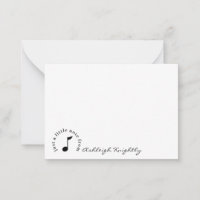 Music Note Script Name Black White Personalised