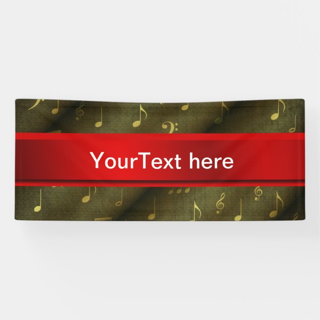 music, note, sheet music, gold, banner, template, banner (Horizontal)