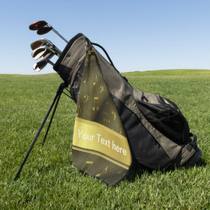 music, note, sheet music, gold, banner, template, golf towel
