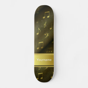 music, note, sheet music, gold, banner, template, skateboard