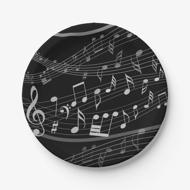 Music Note Sheet Music Paper Plate (Front)