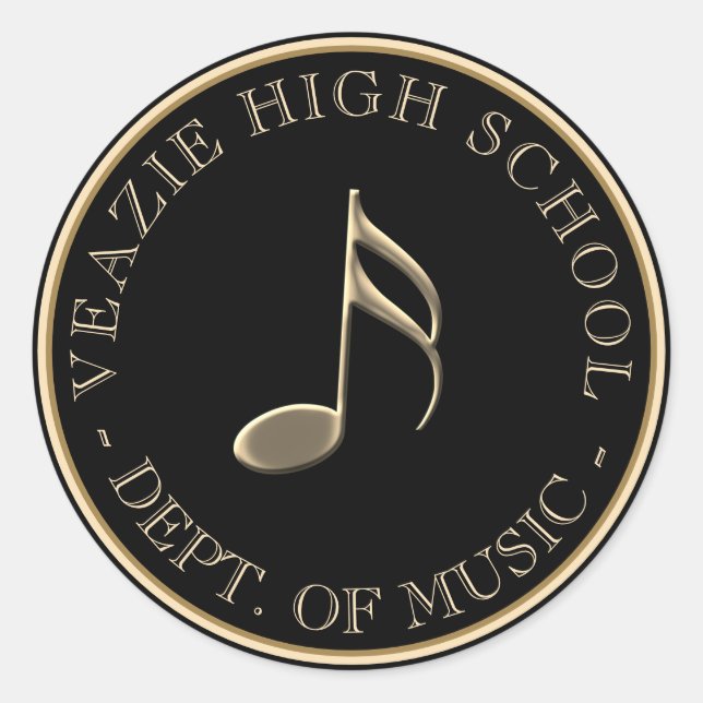 Music Note Sticker for Schools and Music Groups (Front)