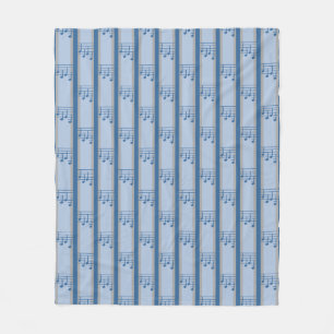 Music Note Striped Fleece Blanket