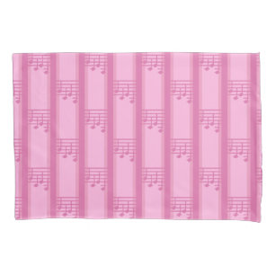 Music Note Striped Pillowcase