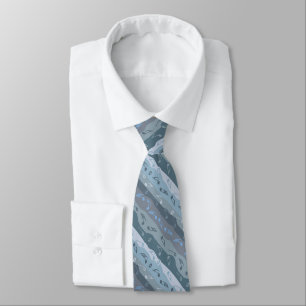 Music Note Stripes Blue Neck Tie