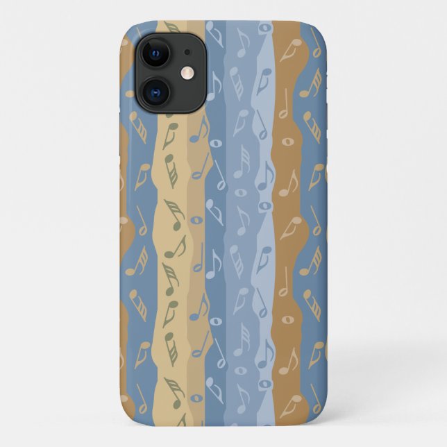 Music Note Stripes Brown And Blue Case-Mate iPhone Case (Back)