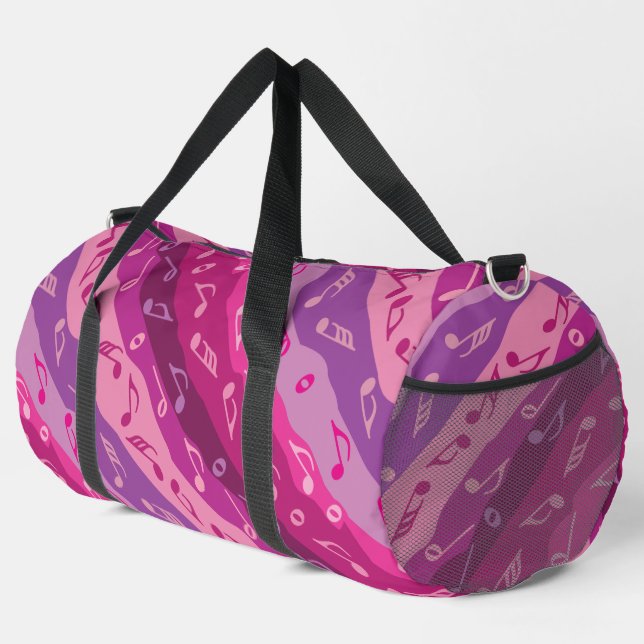 Music Note Stripes Duffle Bag (Right Corner)