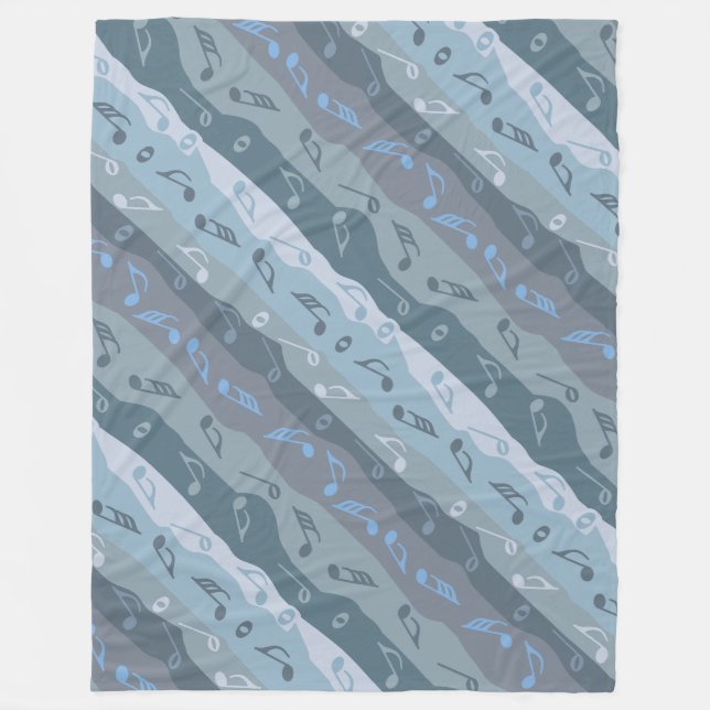 Music Note Stripes Fleece Blanket (Front)