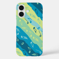 Music Note Stripes Green And Blue