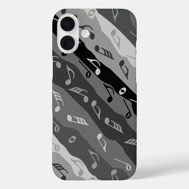Music Note Stripes Greys Case-Mate iPhone Case (Back)
